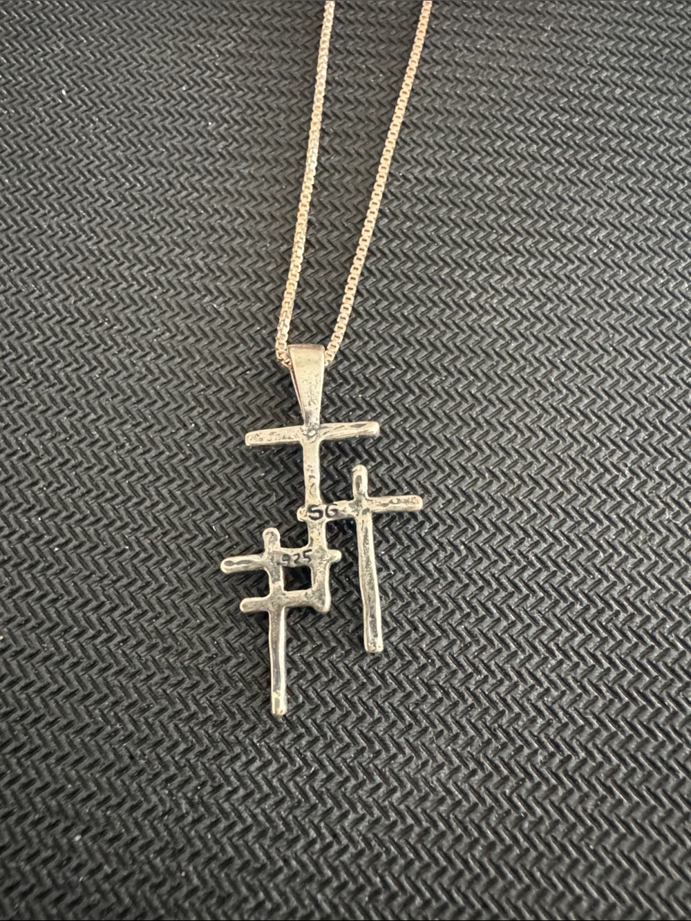 Triple Cross Pendant Necklace in Silver Tone - Women’s Jewelry